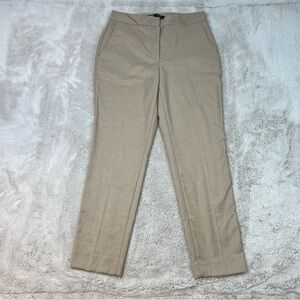 Zara Dress Pants Womens Size 4 Tan Trousers Casual Pleated Stretch Pockets